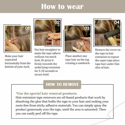 🔥BIG SALE - 50% OFF🔥Seamless Injected Hand-Tied Invisible Tape In Hair Extension -- 100% VIRGIN HUMAN HAIR / 10 PCS