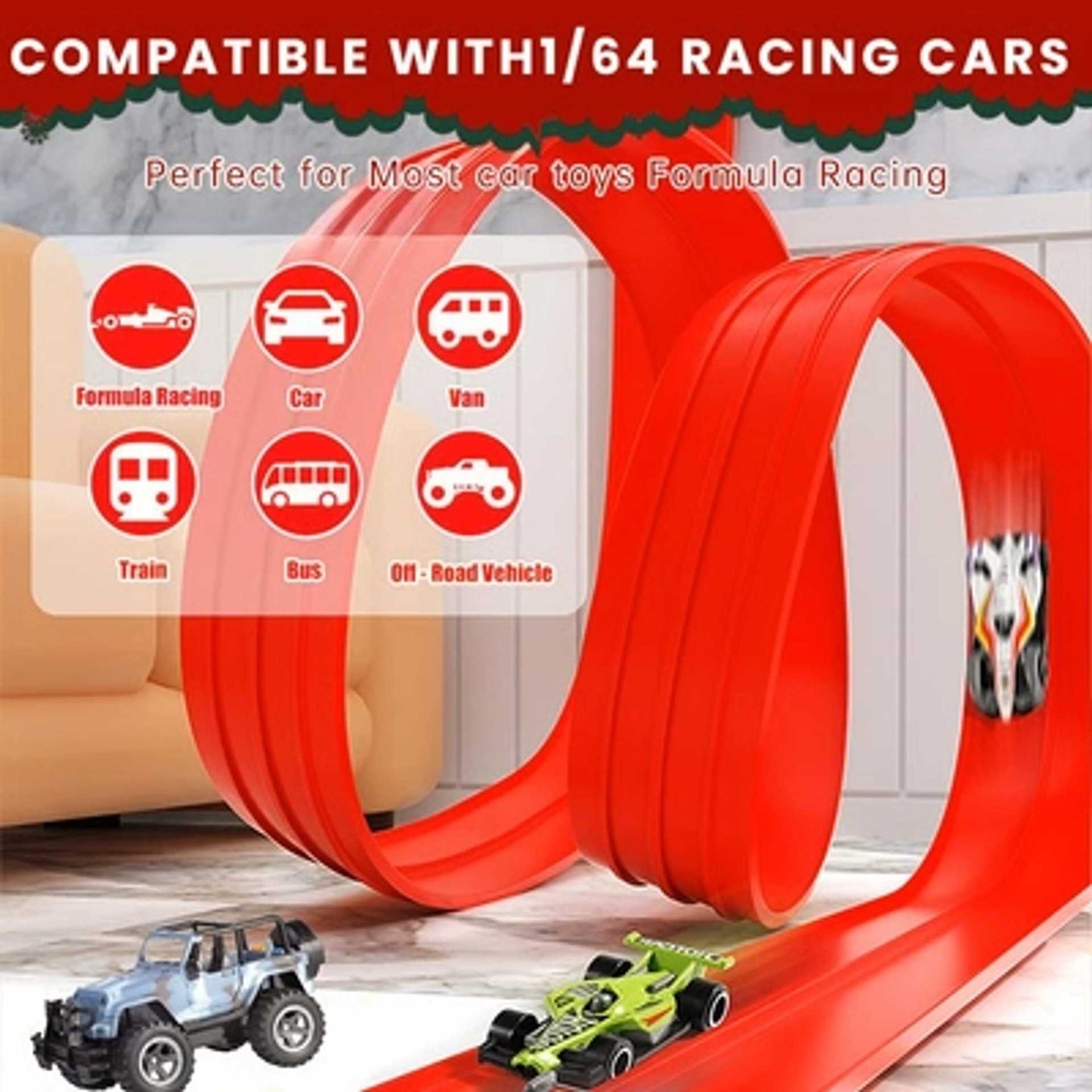 🎄🎁 2025 Christmas Surprise Gift: DIY Flexible Racing Track Toy 🚗✨