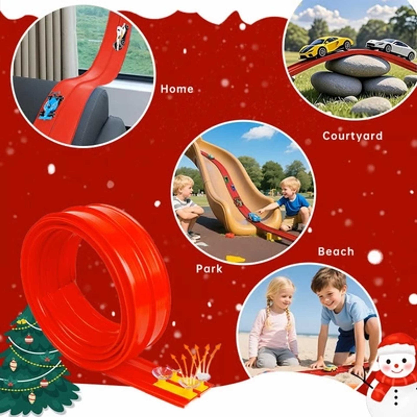 🎄🎁 2025 Christmas Surprise Gift: DIY Flexible Racing Track Toy 🚗✨