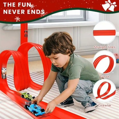 🎄🎁 2025 Christmas Surprise Gift: DIY Flexible Racing Track Toy 🚗✨